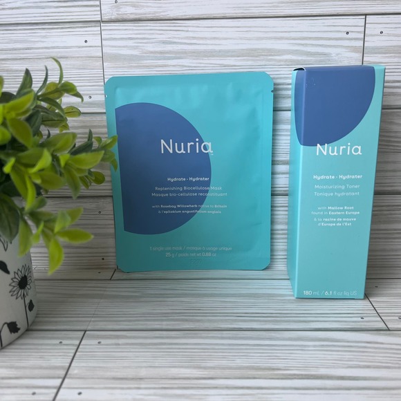 NEW Nuria Hydrate Moisturizing Toner + Replenishing Biocellulose Maskface Care - Picture 11 of 11